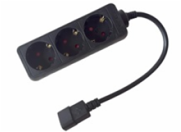 Prodlužovací přívod 3x230V DE SCHUKO pro UPS (IEC320-C14), 30cm