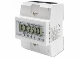 Qoltec Třífázový elektronický elektroměr | Měřič spotřeby energie na DIN lištu | 400V | 100A | LCD | 4P