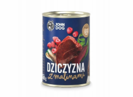 JOHN DOG Berry Adult Venison with raspberries - Mokré krmivo pro psy - 6x400g
