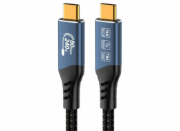 PREMIUMCORD Kabel USB4™ Version2.0 80Gbps 16K@60Hz 240W Thunderbolt 3 a 4 kabel 1,5m