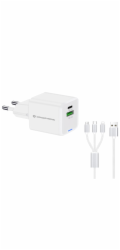 Conceptronická nabíječka CONCEPTRONIC Ladegerät 2Port 33W, 1xUSB-C, 1xUSB-A +3-v-1 sw