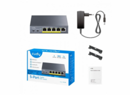 GS105P 5portový gigabitový PoE+ přepínač 36W