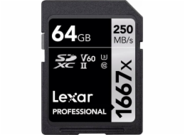 Lexar SDXC Pro 1667X UHS-II U3 R250/W120 (V60) 64GB