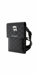 Karl Lagerfeld Saffiano Monogram Ikonik NFT Taška na Telefon Black "Karl Lagerfeld Saffiano Monogram Ikonik NFT Taška na Telefon je perfektní, stylová taška přes rameno. Je vyrobena z kvalitní a odol