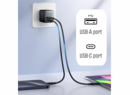 Adaptér USB iPEAX GaN USB/USB-C 90010125 Black