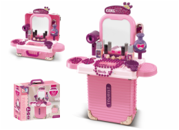 2v1 Malý kufr a kosmetický stolek se zrcadlem