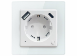 IMMAX NEO SMART vnitřní zásuvka Nexa bez kolíku (typ F)/ 16A/ 1x USB/ 1x USB-C/ PD 20W/ Wi-Fi/ LIDL/ TUYA