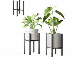 Strado Nastavitelný kovový stojan na květiny PILLAR (černý)