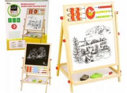 LeanToys Oboustranná vzdělávací dřevěná kreslicí deska 2 v 1 od