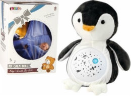 LeanToys Plyšový medvídek světýlka, zvuky, noční a denní režim, tučňák