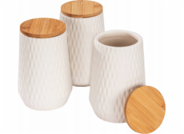 Wenko Keramické kuchyňské nádoby DIAMOND, bambusové víko, 3 x 0,6 l, WENKO