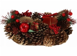 Home Styling Collection Svícen z borové šišky, vánoční dekorace, pro 2 svíčky, kolekce pro domácí styling