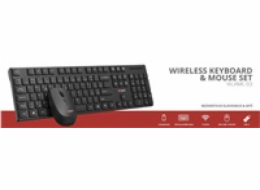 BAZAR - C-TECH klávesnice s myší WLKMC-03, Bezdrátový set 2.4GHz, CZ, Černá, rozbaleno