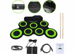 OEM PŘENOSNÝ ELEKTRICKÝ BICÍ PAD S USB, MP3 A PALIČKAMI