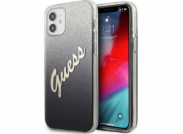 Guess Pouzdro Guess GUHCP12SPCUGLSBK pro Apple iPhone 12 mini černé/černé pevné pouzdro s třpytivým gradientním písmem