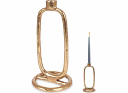 Home Styling Collection Svícen na dlouhou svíčku, hliník, zlatý, 24 cm