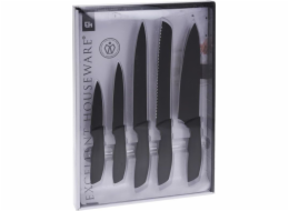 Excellent Houseware Sada univerzálních nožů Excellent Homeware / Ocelové kuchyňské nože 5 ks, ČERNÁ