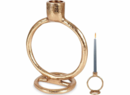 Home Styling Collection Svícen na dlouhou svíčku, hliník, zlatý, 15 cm