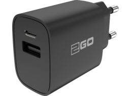 2GO Nabíječka 2GO Ladegerät 20W 2-Port 1x USB-A u. 1x USB-C černý