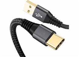 NoName USB kabel USB-A - USB-C 2 m šedý (5901924969815)