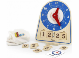 Viga Toys Dřevěné hodiny čas na učení