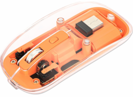 Manhattan Mouse MANHATTAN Funkmaus USB-A 4tlačítková RGB LED oranžová průhledná