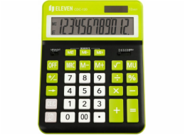 Eleven Kalkulačka ELEVEN Černá kancelářská kalkulačka CDC120BKGN s bílými a zelenými klávesami a zeleným rámečkem kolem displeje