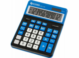 Eleven Kalkulačka ELEVEN Černá kancelářská kalkulačka CDC120BKNV s bílými a modrými klávesami a modrým rámečkem kolem displeje