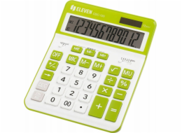 Eleven Kalkulačka ELEVEN Bílá kancelářská kalkulačka CDC120WHGN s bílými a zelenými klávesami a zeleným rámečkem kolem displeje