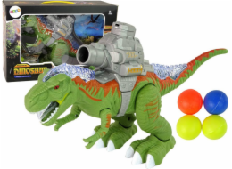 TRITON Figurka dinosaura s katapultem LeanToys chodí a střílí zelená