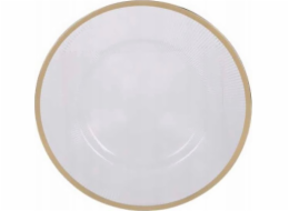 Home Styling Collection Kolekce pro domácí styling Průhledný podstavec se zlatým dekorem, O 33 cm