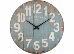 Atmosphera Dřevěné nástěnné hodiny nástěnné hodiny s čitelnými ciferníky, modré, O 38 cm