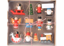 Home Styling Collection Kolekce pro styling domácnosti Sada dřevěných vánočních hraček, 12 dílů.