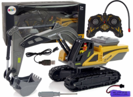 LeanToys 2.4G pásový bagr na dálkové ovládání žlutý LEAN Toys