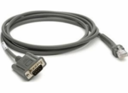 Zebra Paralelní kabel CBA-R08-S07ZBR, šedý, 2,1336 m, RS232 DB9