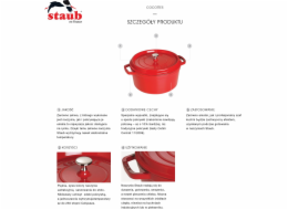 Staub La Cocotte 24cm rund, weisser Trüffel, Gusseisen