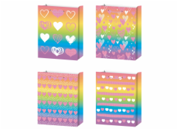 Dárková taška L - Duhová se srdíčky