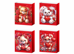 Dárková taška L - Medvídek s růžemi