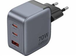 Ładowarka Vention 70W GaN PD 1x USB-A 2x USB-C czarna