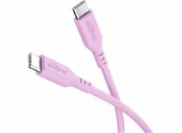 Goobay USB 2.0 Silikonkabel pink, USB-C Stecker > USB-C Stecker (pink, 1,5 Meter, PD 60 Watt)