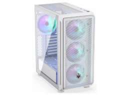 Endorfy skříň Arx 500 White ARGB / ATX / 4x140 ARGB fan (až 7 fans) / 2xUSB-A / USB-C / tvrz. sklo  / mesh panel /  bílá