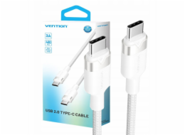 USB-C kabel na C Vention oplot 3A 480Mbps 60W 1m WH