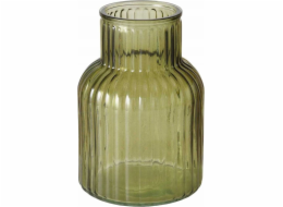 Boltze Skleněná váza RELEA, zelená, drážkované sklo, 20 cm