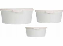Excellent Houseware Vynikající kulaté plastové nádoby na potraviny, 3 kusy různých velikostí