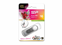 USB flash disk Silicon Power Mobile C80 16GB, USB typu A / USB typu C 3.0 (3.1 Gen 1), titanový