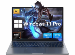 Blackview GamiBook-8 Ryzen 7 7735HS 16" WUXGA AntiGlare 32 GB 1 TB BT BLKB FPR W11Pro Grey