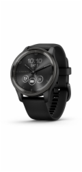 Garmin vivomove Trend, Nerezová luneta Slate, pouzdro Black, silikonový řemínek