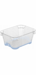 Košík, průhledný/tyrkysový, 16 x 20 x 7 cm