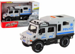 LeanToys Terénní vozidlo Policejní šedé otevírací dveře Zvuková světla