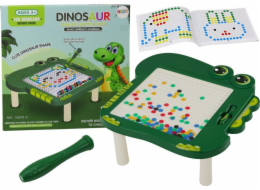 LeanToys Magnetická vzdělávací deska s dinosauří podložkou, puzzle, zelená